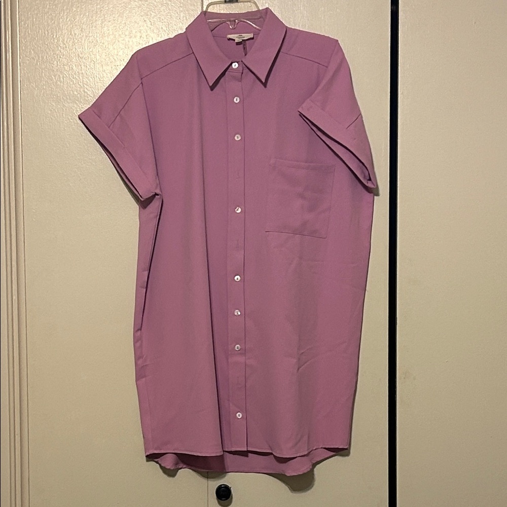 Entro Lavender Button Down Shirt - image 1